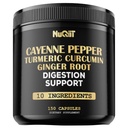Cayenne pepper kapsler med gurkemeje Curcumin Root, Ginger Root, Berberine HCl & mere - Support immunsystem, fordøjelse, fælles sundhed & hjerte sundhed - 150 kapsler
