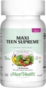 Teen Vitamin til piger 12- 17 - Teen Multivitamin D3, Jern, Calcium, Biotin, Zink, fordøjelsesenzymer - Teenager Girl Multi Vitamin til sund hud, immunforsvar og mood support - 120 Greve