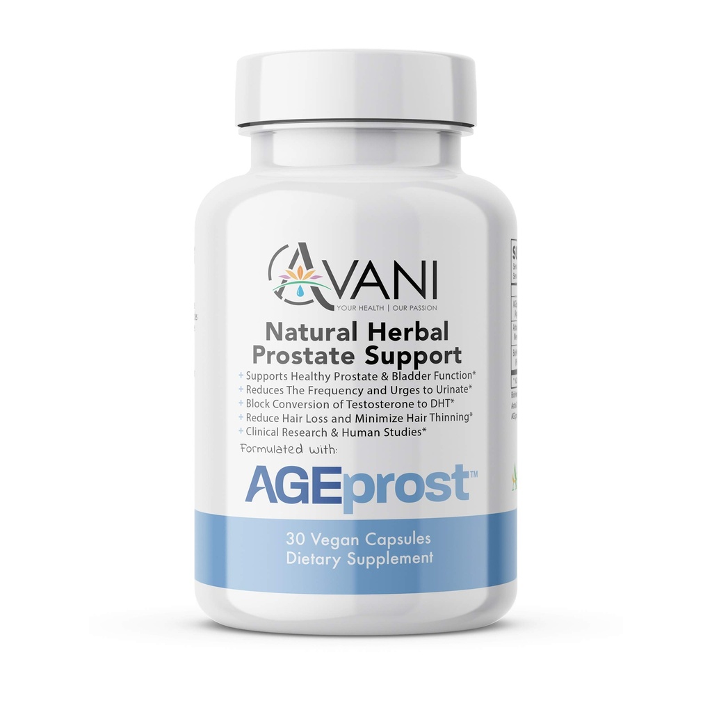 Avani Health -- Best Natural Herbal Prostate Health Support - Supplement for Men - Reduce Frequent Urination & Midnight Bathroom Trips - DHT Blocker Hair Loss Supplement