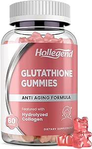 Reduceret Glutathione 500mg Gummies, L- Glutathion med kollagen tyggetabletter til hudpleje, leverstøtte, antioxidant, immunsystem, 60 greve