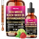 11in1 Sea Moss Liquid Drops - Irish Sea Moss with Black Seed Oil, Ashwagandha & 8 Other - Supplement for Immune, Skin, Digestion - 2 Fl Oz - 60 Days