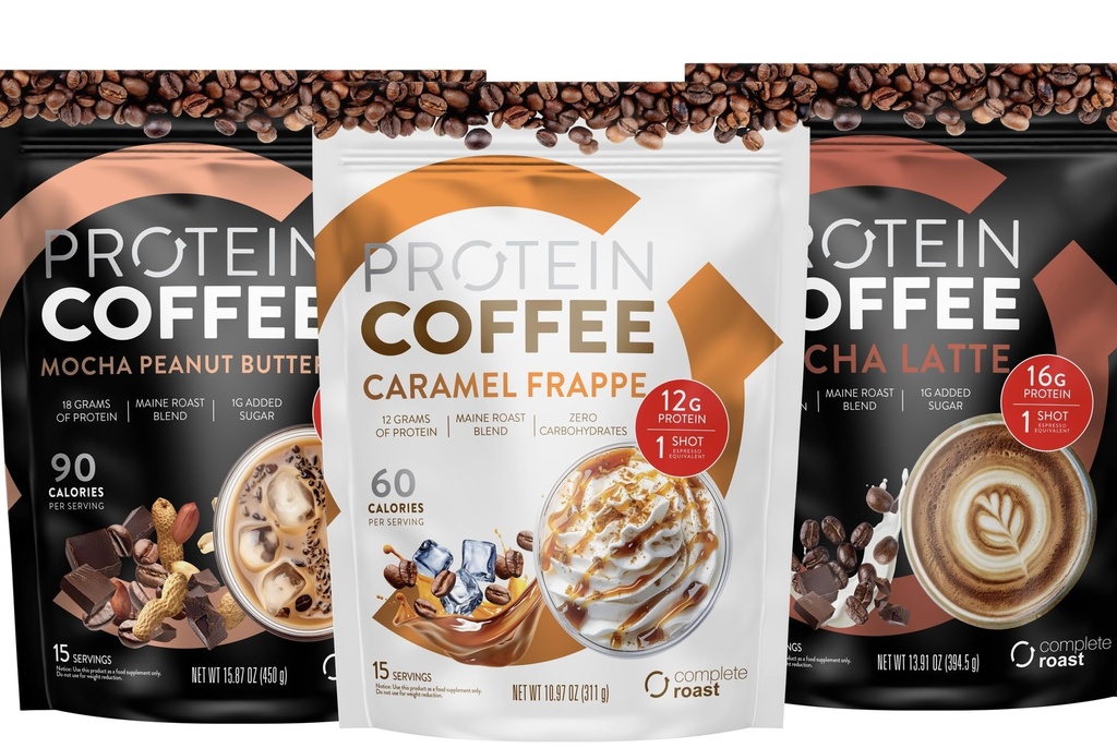 Complete Roast 3-Pack Caramel Frappe, Iced Coffee, and Vanilla (Caramel Frappe, Mocha Latte, Mocha Peanut Butter)