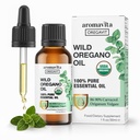 Wild Oregano Oil Organic - 100% Pure Ufortyndet Organic Wild Oregano Oil med 86- 90% Carvacrol, Immunstøtte - Plant- baseret, Herbal Supplement - Vegan, Ikke GMO, Gluten Free, 1fl.oz / 30ml