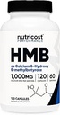 Nutricost HMB (beta- Hydroxy beta- methylbutyrat) 1000mg (120 kapsler) - 500mg Per kapsel, 60 Servere - Gluten fri og ikke-GMO