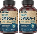 DEVA Vegan DHA- EPA Nutritional Supplement, Non-Fish Derived from Algae, 300 mg Potency, 90 Vegetar Softgels - Pack of 2
