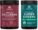 Ancient Nutrition Organic SuperGreens Powder, 25 Servere + Multi Collagen Protein Powder, Unflavored, 45 Servere