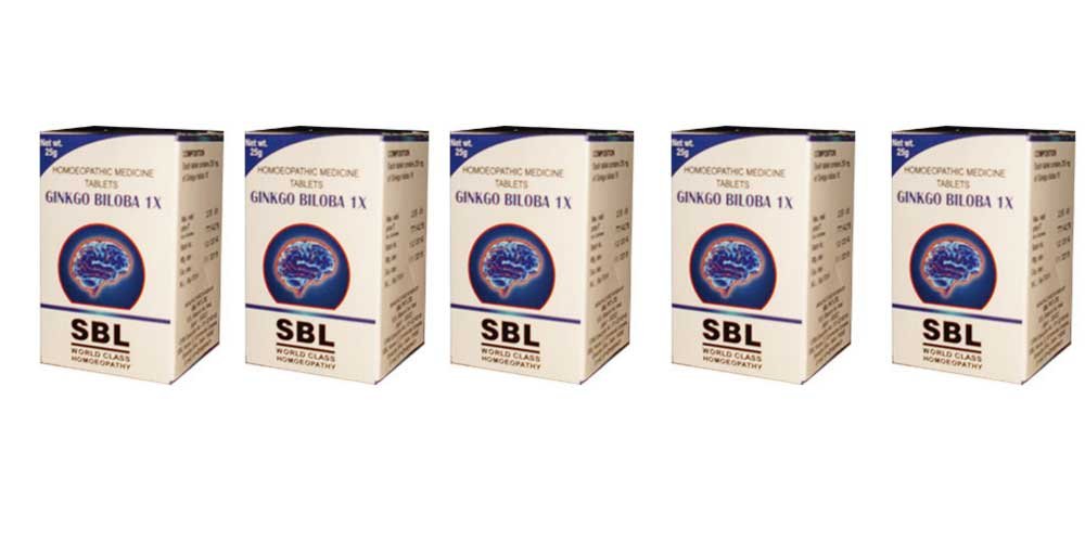 Ginkgo Biloba 1x tabletter SBL Homøopati - 25g (pakning med 5)