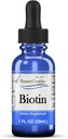 Biotin Liquid Drops Made in USA - Great for Hår, Hud, Nails 500% DV per Servering - 36 Servering per Container - Great for mænd, Kvinder, Børn - Vegansk Vitamin B7 Væske - Bulk størrelser også tilgængelig