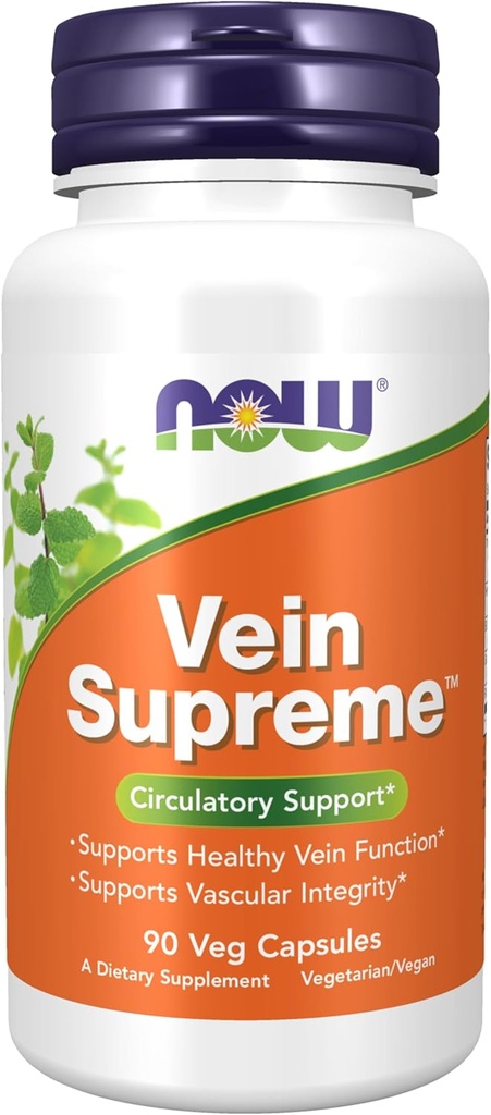 Now Foods Supplements, Vein Supreme ™, Sund Vein Funktion *, Circulatory Support *, 90 Veg Kapsler