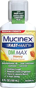 Mucinex Fast- Max maksimal styrke DM MAX, SymptomRelief, Hoste suppressant og Expectorant, Honning & Berry Flavor, 6 FL OZ