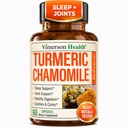 Gurkemeje supplement & kamille kapsler til søvn - Økologisk gurkemeje søvn tillæg med kamille blomster ekstrakt (Manzanilla) - Afslapning & Stress support - Fælles & fordøjelse. 60 Kapsler
