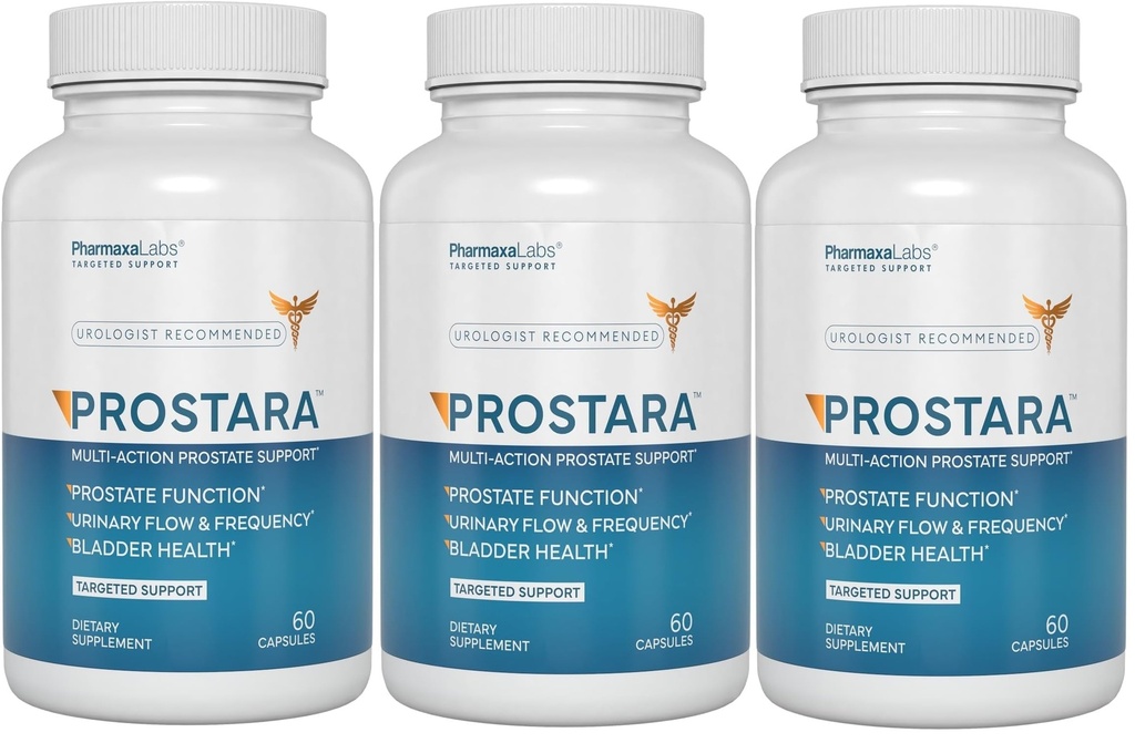 Multi-Action Prostate Supplement - Supports Urinary Flow and Bladder Comfort - Boosts Vitality and Wellness - Saw Palmetto Pumpkin & Pomegranate - 60 Capsules (Pack of 3)