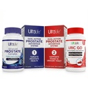 ULTALIFE Prostate Supplement for Men with Saw Palmetto 300mg & Beta-Sitosterol 450mg - 2 Bottle System for Prostate, Bladder, Kidney & Uric Acid Support - Nighttime Trips & Weak Flow Relief
