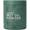Sports Research Organic MCT Oil Powder - Keto & Vegan MCTs C8, C10 fra Coconuts - Fedtsyrehjerne & Kropsolie, Non- GMO & Gluten Free - Unflavored, Perfekt i kaffe, Tea & Protein Shakes - 10.6 oz