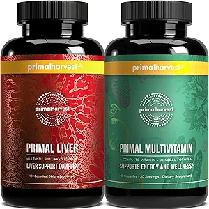 Primær høst Multivitamin & Lever Kosttilskud til kvinder og mænd leverstøtte Kompleks med alpha- lipoesyre, L-cystein HCL, L-glutathion, mælk tidsel, og Spirulina