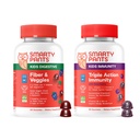 SmartyPants Kids Digestive & Immune Support Bundle: Fiber & Veggies + Elderberry Gummies with Prebiotic Fiber, Vitamins C, D3, B12 & Zinc – Gluten Free, Non-GMO, 60 Count Each (Pack of 2)