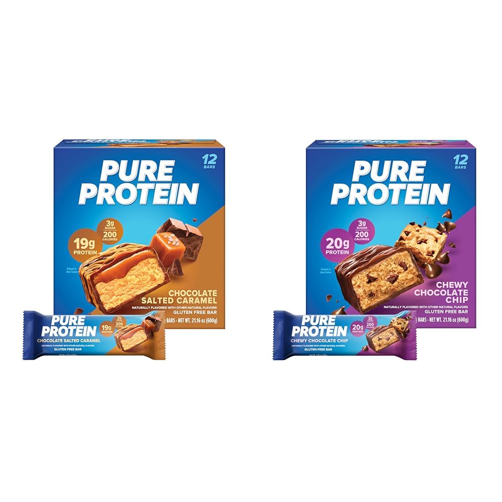Pure Protein Bars, High Protein, Nutritious Snacks to Support Energy, Low Sugar & Bars, High Protein, Nutritious Snacks to Support Energy, Low Sugar, Gluten Free