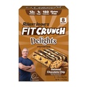 FITCRUNCH Delights Protein Bar, 12g of Protein & 1g of Sugar (8 Bars, Oatmeal Chocolate Chip)