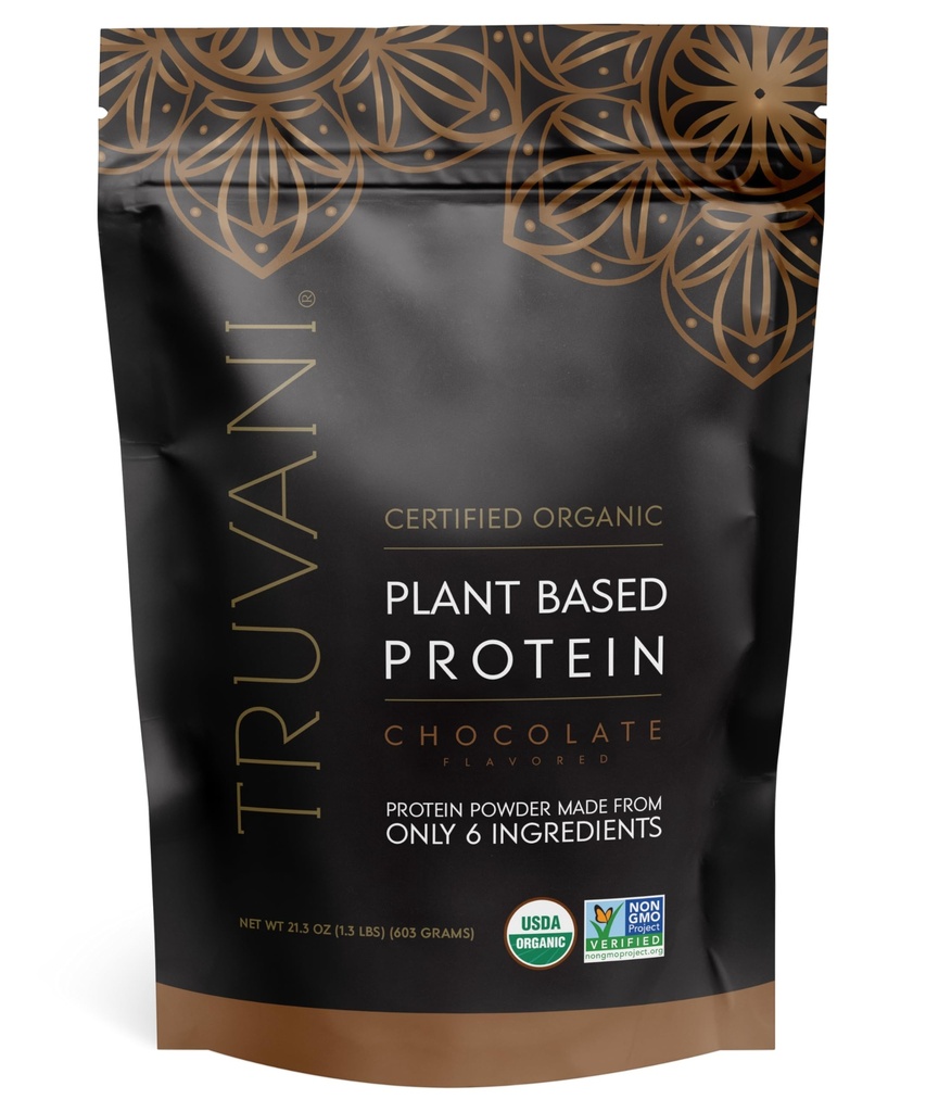 Truvani Vegan Pea Protein Powder • 124; Chokolade • 124; 20g Organic Plant Based Protein • 124; 18 Servering • 124; Keto • 124; Gluten & Dairy Free • 124; Lav Carb • 124; Ingen tilsat sukker