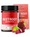 HERBAMAMA Beet Root Gummies - 12000mg Red Beets med Black Pepper Extract til samlet støtte - Vegan, Non- GMO Antioxidant Supplement - 90 Pectin- Based Strawberry- Flavored Chews