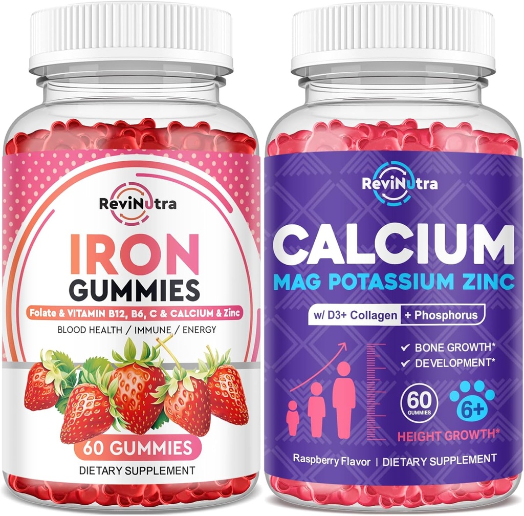 Iron Gummies Supplement for voksne & børn; 124; Calcium Kalium Magnesium Gummies