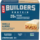 CLIF BUILDERS Protein Bars - Vanilla Almond Flavor - 20g Plant Based Protein - Gluten Free - Non-GMO - Low Glycemic - No Artificial Sweeteners - 2.4 oz. (6 Pack)