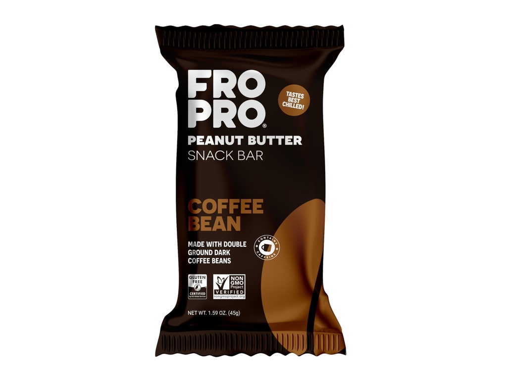 FROPRO Plant Protein Snack Bars - Plant Based Protein Bars, All-Natural, Gluten, Dairy, & Soy Free, High Protein Bars with Low Calories | Coffee, 12 Pack