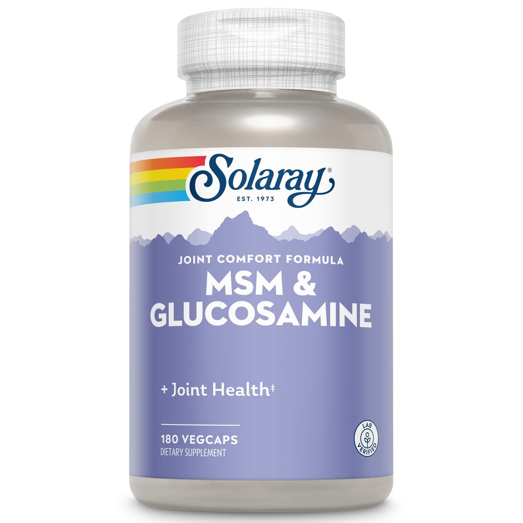 Solaray MSM og Glucosamin kapsler, 180 Tæl