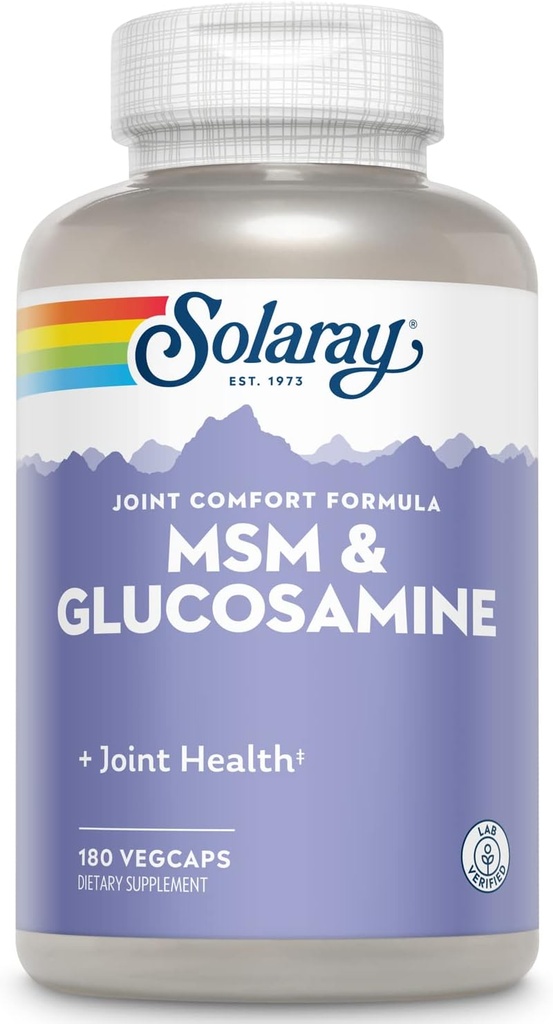 Solaray MSM og Glucosamin kapsler, 180 Tæl