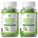 (2 Pack) Soursop Graviola Gummies - Soursop blade ekstrakt w / C-vitamin, Zink & hel naturlig mad til immunitet, lever, Zzz & Antioxidant, Gluten Free, Vegan, 120 Gummies