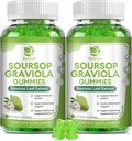 (2 Pack) Soursop Graviola Gummies - Soursop blade ekstrakt w / C-vitamin, Zink & hel naturlig mad til immunitet, lever, Zzz & Antioxidant, Gluten Free, Vegan, 120 Gummies