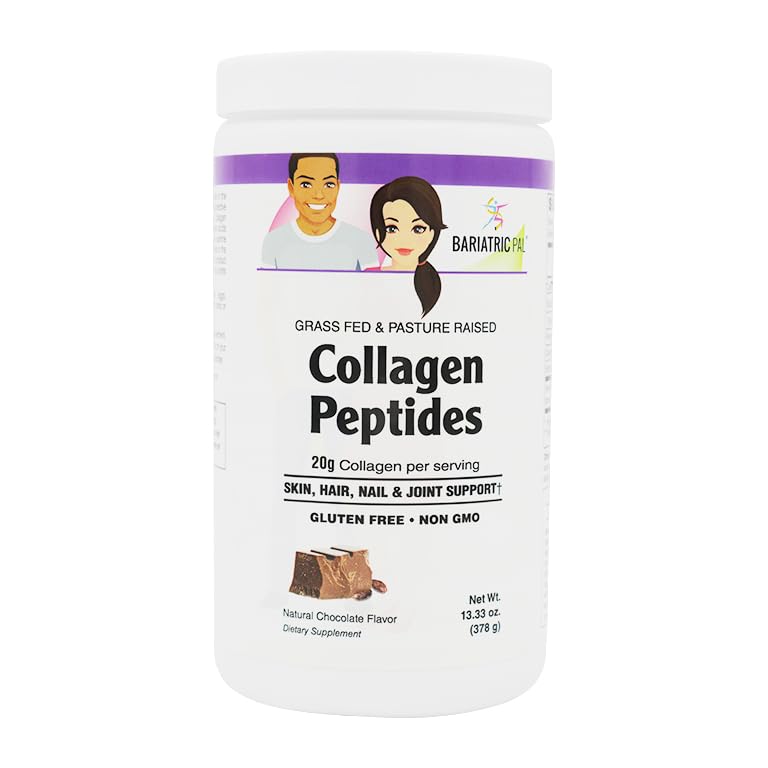 BariatricPal Collagen Peptides Powder (Hydrolyzed Type 1 & 3, Grass Fed) Skin, Hair, Nail & Joint Support Chocolate