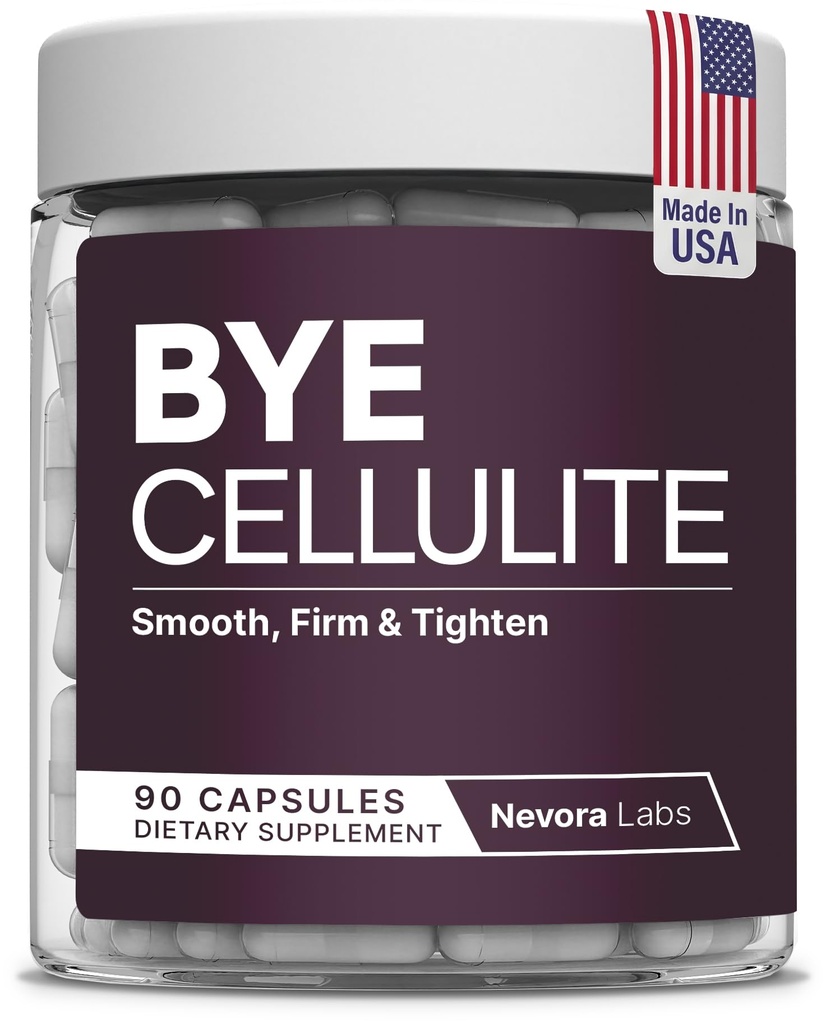 Bye Cellulite Remover for Legs & Body - Anti Cellulite Capsules with Hydrolyzed Collagen - Skin Smoothing Cellulite Treatment Supplement - Support Smooth Skin & Reduce Cellulite - 90 Count