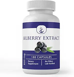 Pure Original Ingredienser Bilberry Extract, (100 kapsler) Altid Pure, Ingen tilsætningsstoffer eller Fillers, Lab Verified