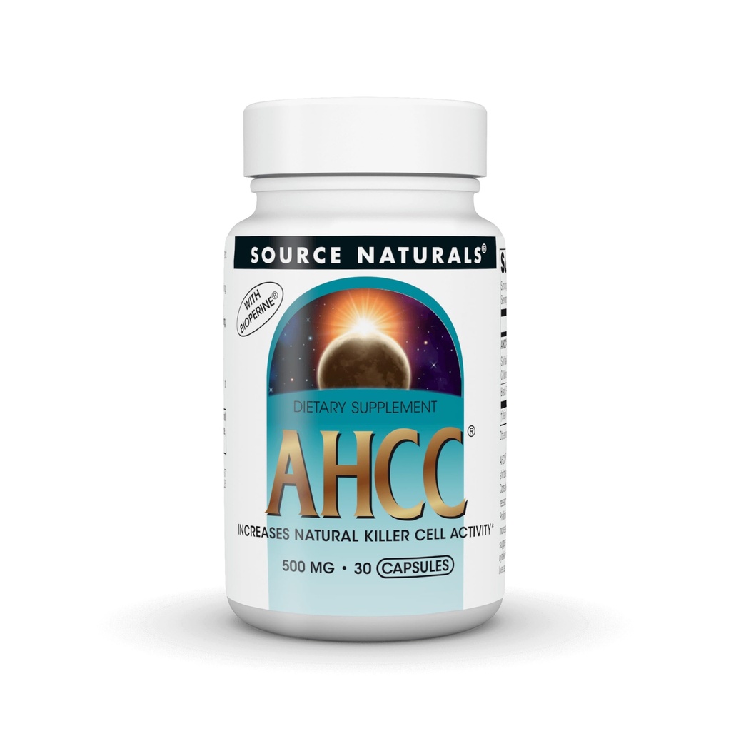 Source Naturals AHCC with Bioperine - Increases Natural Killer Cell Activity* - 500 mg - 30 Capsules
