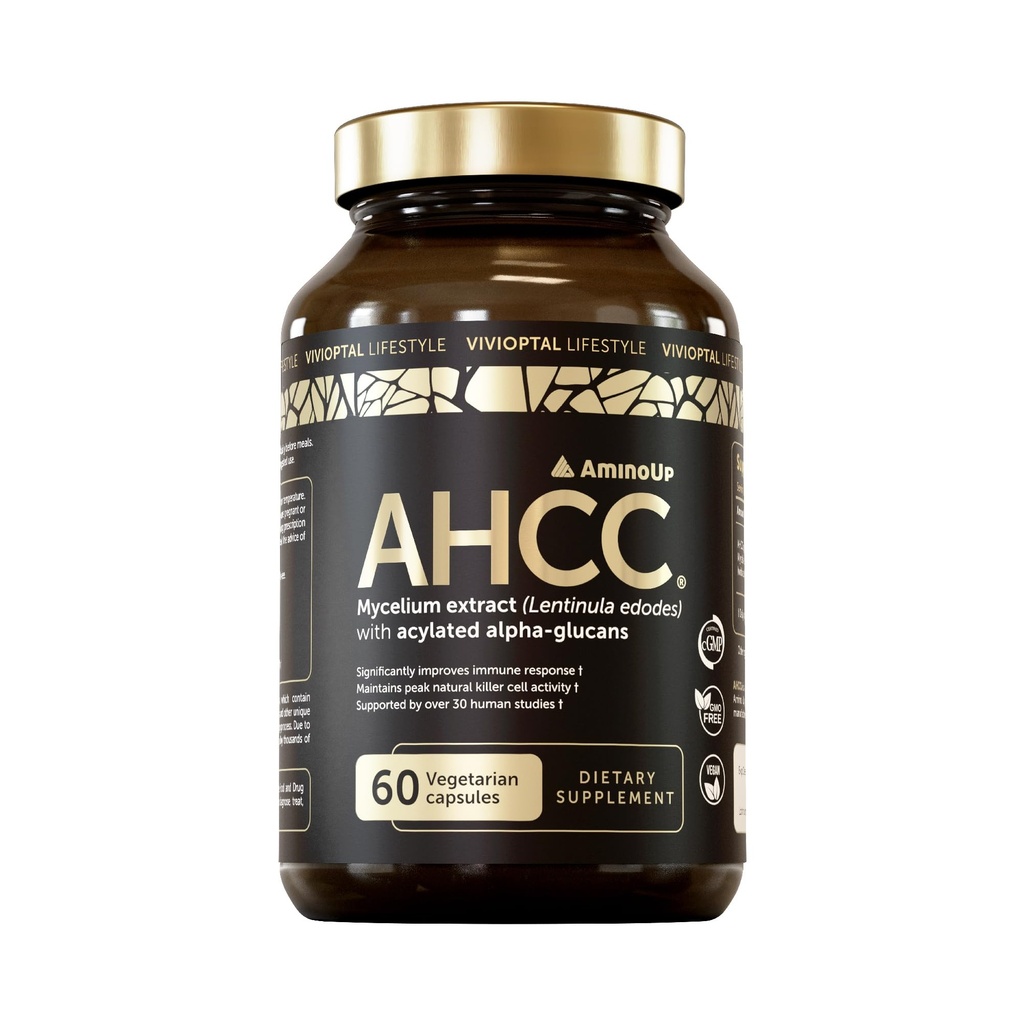 AHCC - Vivioptal Lifestyle, 60 Vegetarian Capsules, Herbal Supplement, Lentinula edodes, 300 mg per Capsule, Japanese Formula