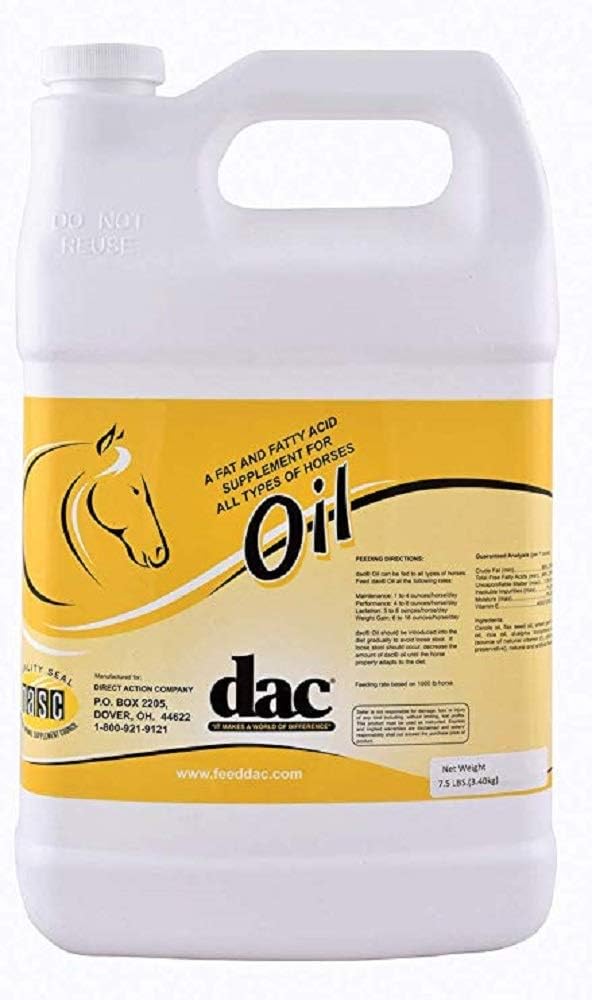 DAC Oil Gallon Jug Hestemasse Gain Calorie Fat Fat Acid Coat Skin Health Supplement