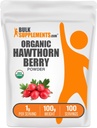 BulkSupplements.com Organic Hawthorn Berry Powder - Herbal Supplement, Hawthorn Berry Organic - Vegan & Gluten Free, 1g per Serving, 100g (3,5 oz) (pakke med 1)
