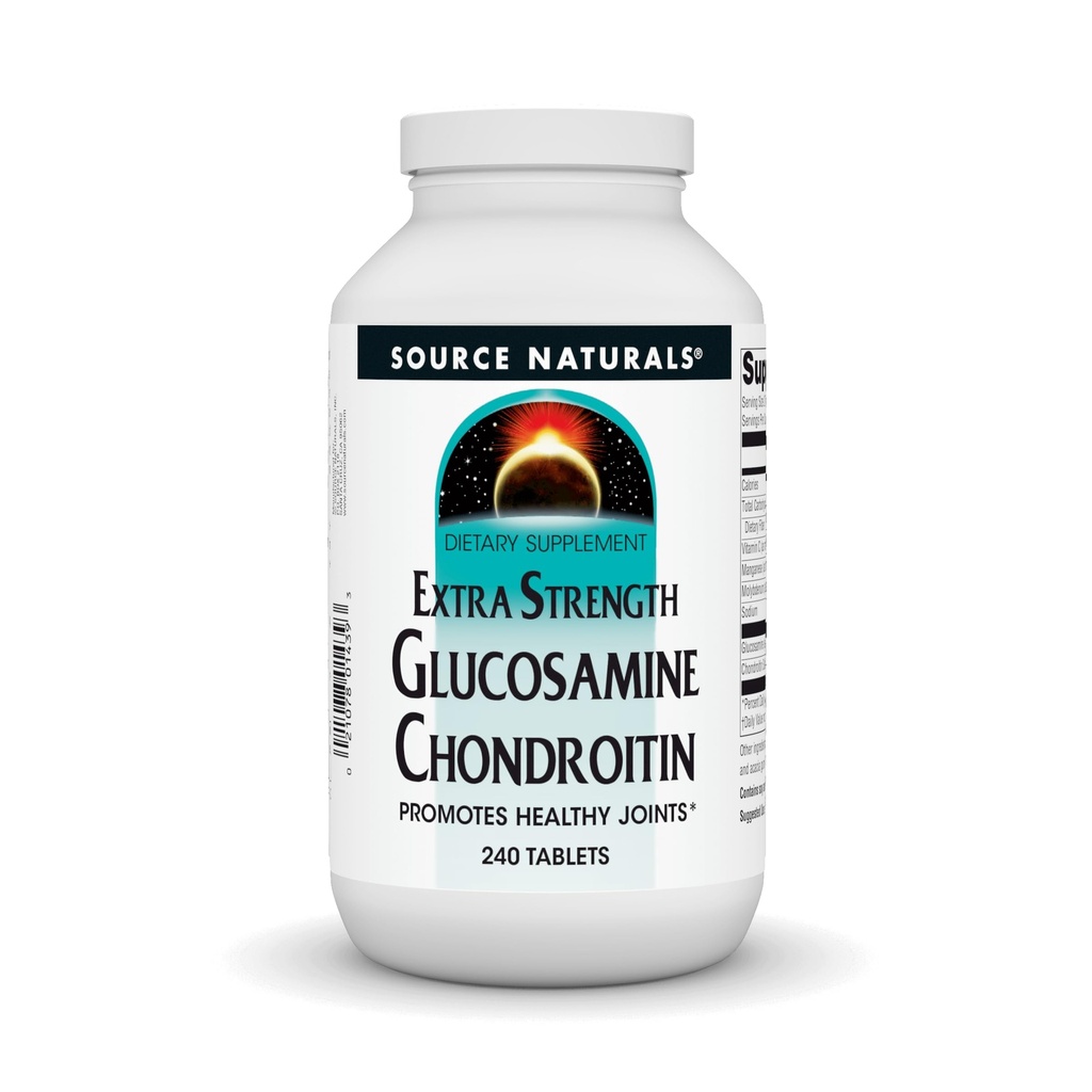 Source Naturals Extra Strength Glucosamine Chondroitin, Promoes Sunde Joints *, 240 tabletter
