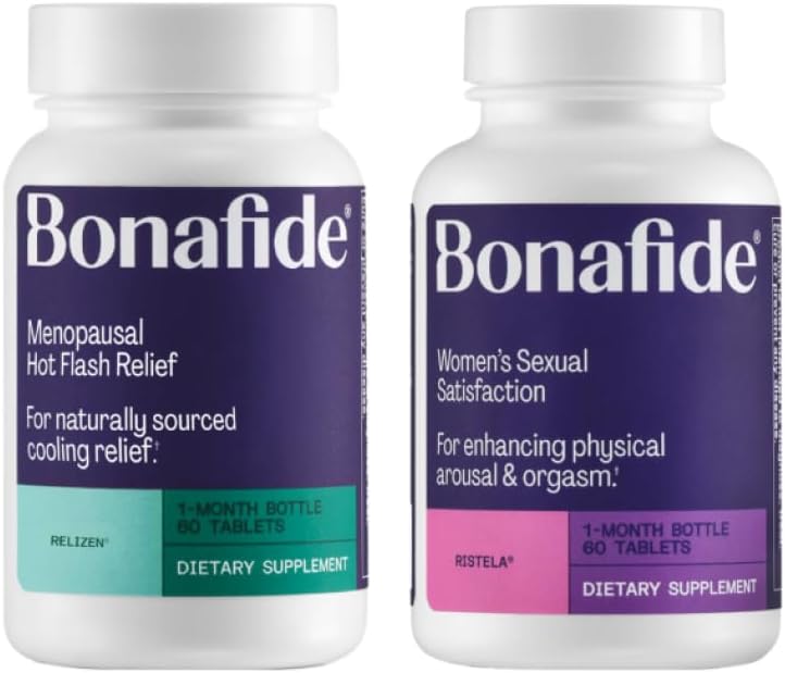 Bonafid Relizen + Ristela - Hormone- Free Relief from Hot Flashs and Night Sweats Under overgangsalderen * + Hormone- Free, Drug- Free Support for Women 's Seksuel Tilfredshed - 1 Måned Supply
