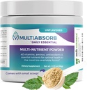 MultiAbsorb ~ Daily Essential, Multi- Nutrient Powder for Optimal Health, Vitaminer, Mineraler, Antioxidanter, Ingen Fillers eller Konserveringsmidler, Natural, Non- GMO, 30 Servere (Unflavored)