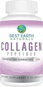 Best Earth Naturals Hydrolyzed Collagen Type I & III - Collagen Peptides Supplement for Women and Men to Support Hair, Skin, Nails, & Joints 30 Day Supply (30 Capsules)