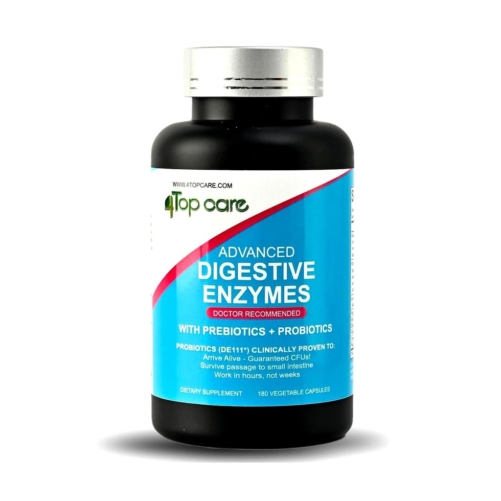 H4U Advanced Digestive Enzymes: an Ultimate Health Solution with Probiotics, Prebiotics, and Enzymes for Both Women and Men. Vegetarian Digestive Enzyme Supplement (180 - Count)