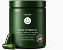 DEQUN Daily Synbiotic for Women & Men - Prebiotic + Probiotic for Digestive & Gut Health, Immune Support, Bloating Relief, Vegan, Shelf-Stable, 30-Day Supply (Pomegranate, 51 Count)