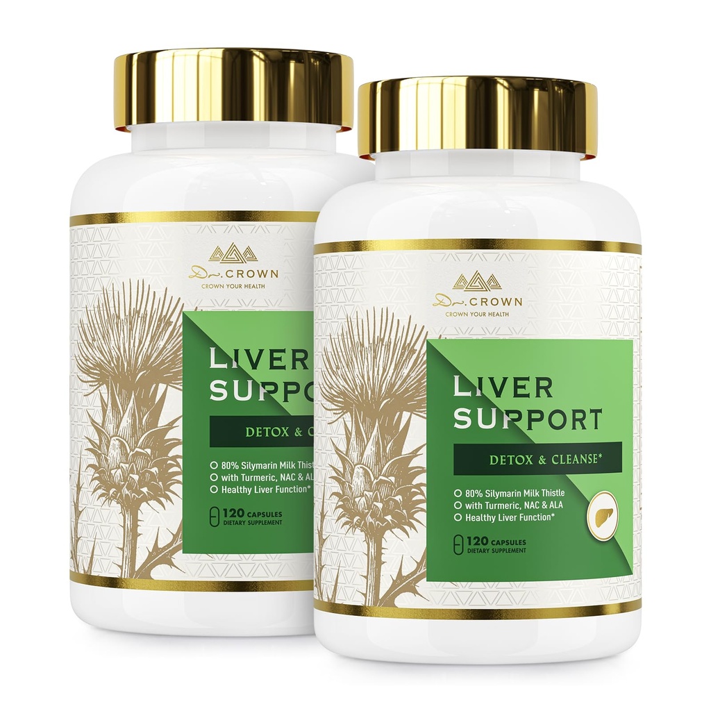 Liver Cleanse Detox & Repair - Milk Thistle Supplement, with Silymarin, N-Acetyl Cysteine(NAC), Artichoke, Turmeric & Dandelion for Liver Detox, Cleanse, Gluten Free, Non-GMO - 240 Capsules