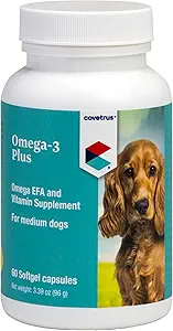 Omega-3 og vitamin supplement Softgel kapsler Medium hund, 31- 60 lbs 60 ct