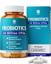 1 Body Probiotic 60 Billion for Men & Women, Gut Health Support with Prebiotics, Digestive Enzymes, Zinc & L-Glutamine, Non-GMO, 60 Vegan Capsules