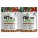 Plantvital Vegan Protein Powder Plant Based, Organic Protein Powder Chocolate 24g/0g Sugar, 12 Superfoods, Veggies, Probiotics, Raw Cocoa, Kale, Beets, Spirulina, Pea, Gluten-Free, Keto Friendly,32oz