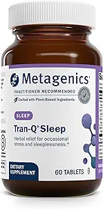 Metagenics Tran- Q Sleep - for Stress Management & Sleep Support - med California Poppy, Engelsk Lavendel & Passion Flower Herb - Melatonin Free - 60 tabletter