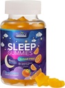 Sovegummi Supplement 6mg - Sukker fri Melatonin Gummy til voksne, Natural Zero Sugar Sovende Gummy til voksne, Børn, Orange Smagen, Vegan, Ekstra styrke Sove Vitamin Support - 60 Gummies